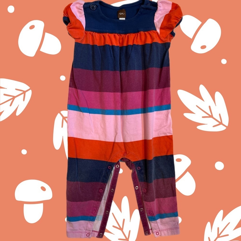 T.E.A. Collection: Striped Color Snap Romper
